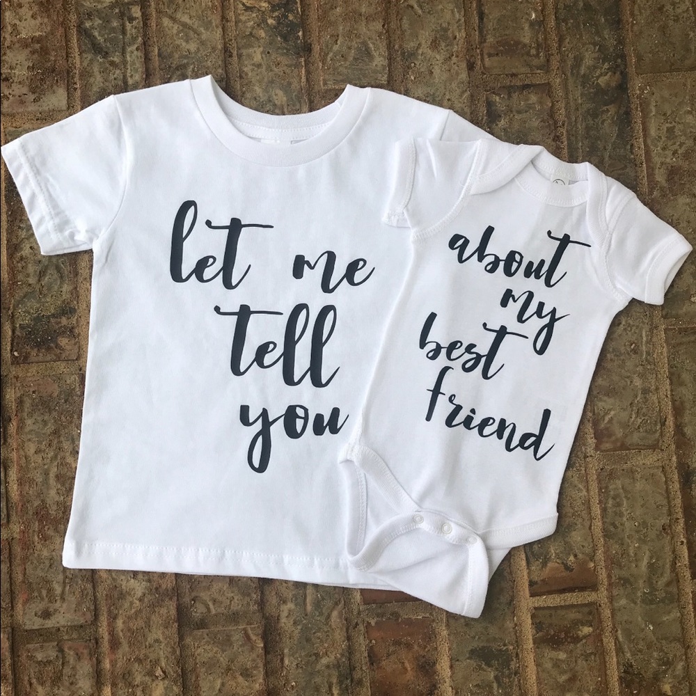 Sibling Tees! NWOT (4T and newborn)